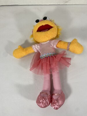 Snap! Snap Toys Sesame Street Zoe Stuffed Plush 9.5'' Pink Ballet Ballerina