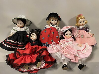 Lot of 5 Vintage Madame Alexander 8” Dolls Spain Mexican German