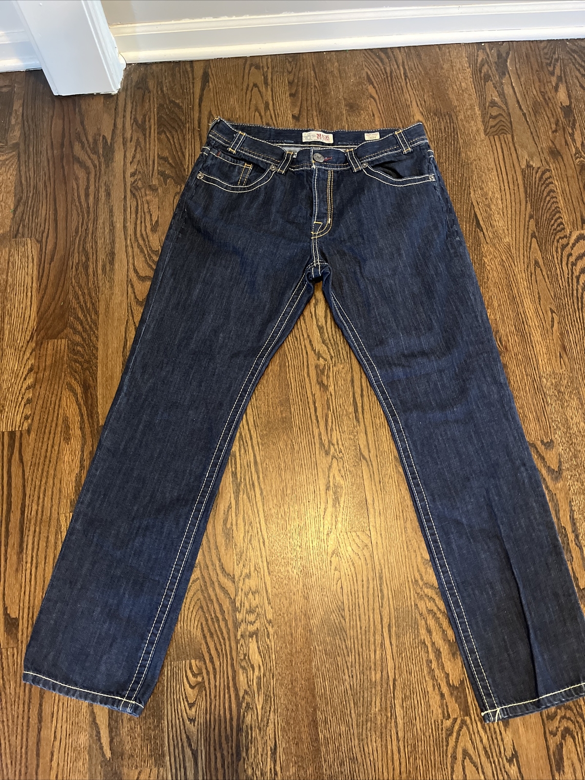 MEK DNM Jeans Men’s 36x34 New Paris Slim Straight Dark Blue Indigo Button Fly - View 3