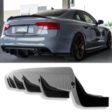 Rear Bumper Diffuser Splitter Spoiler Lip Carbon For Audi A3 A4 S3 S4 S5 B8
