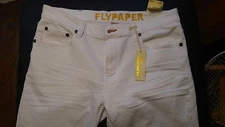NWT FLYPAPER WHITE SKINNY STRETCH LEG JEANS SIZE 36 X 30 MSRP $78.99