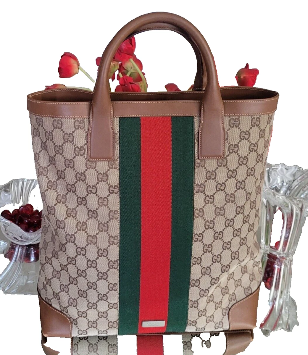 GUCCI RARE SHERRY LINE LIMITED EDITION EXTRA WIDE STRIPE LEATHER