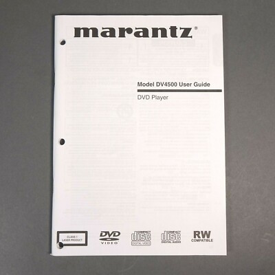 Marantz DV4500 DVD Player Owners Manual Original (not a copy)