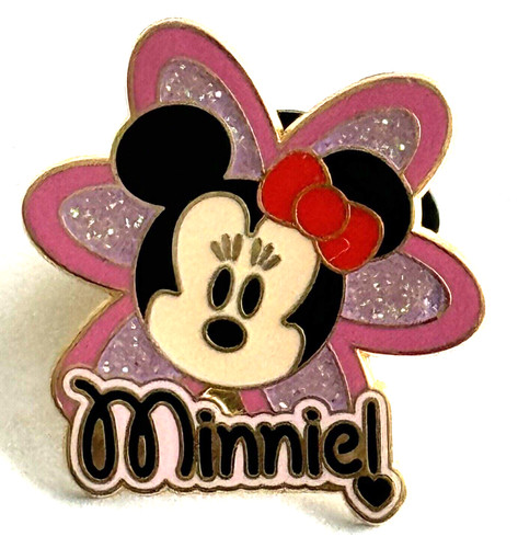 DISNEY 2007 MINNIE MOUSE CUTIE CUTIES FLOWER GLITTER CHASER PIN LE 200