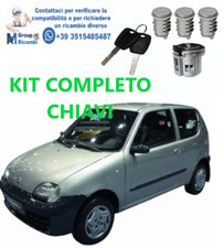 Fiat 600 Seicento '98-'10 Kit Chiavi Nuove Con Avviamento Accensione Cilindretti