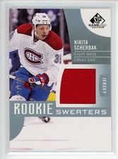 2017-18 SP Game Used Rookie Sweaters Jersey Relics #RS-NS Nikita Scherbak /199