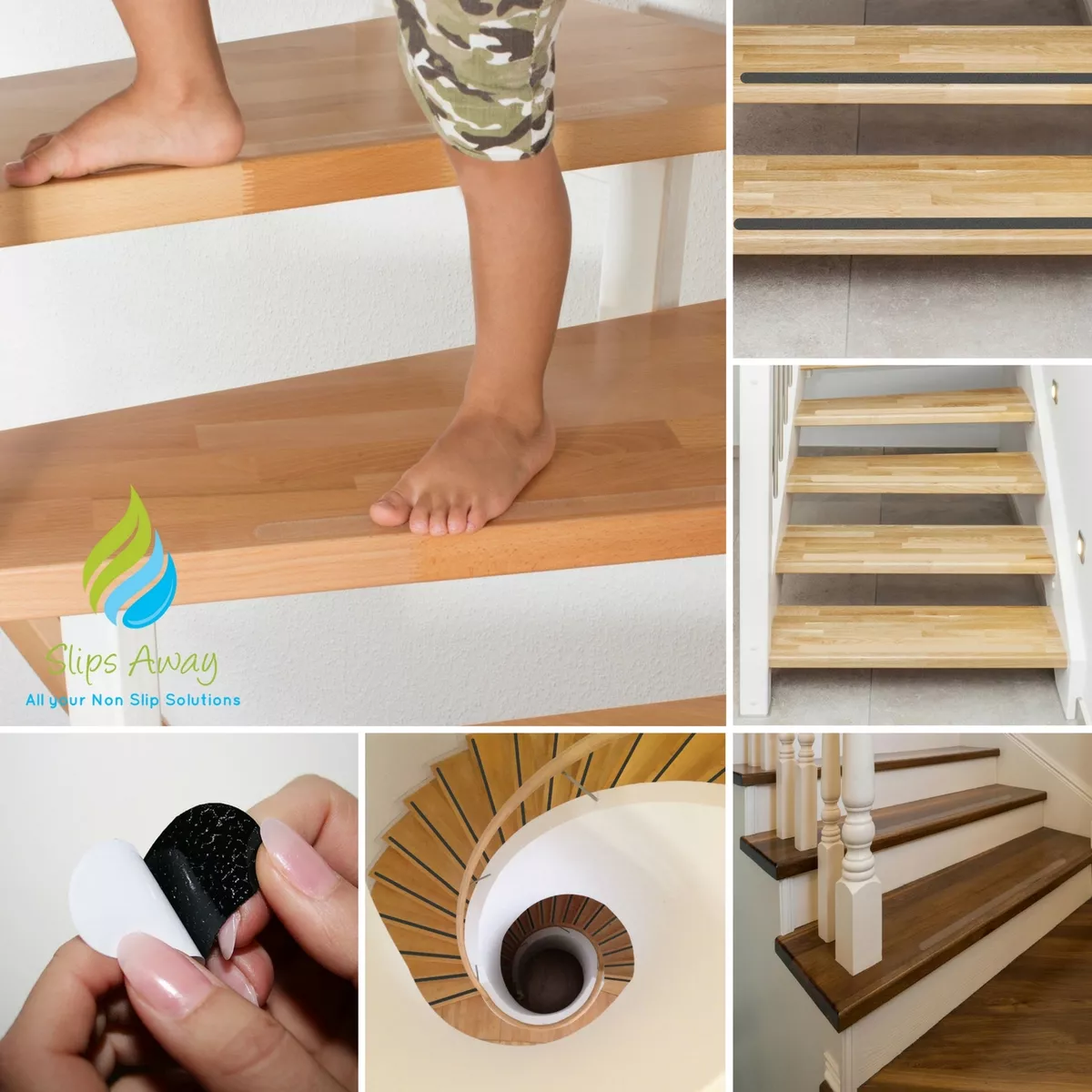 NON SLIP ANTI SKID TEXTURED SAFETY TAPE STAIR STEP HALLWAY FLOOR TREADS 16x Pack