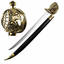 28" Metal Pirate Sword w/ Mermaid Basket Pirate Costume Renaissance Festival