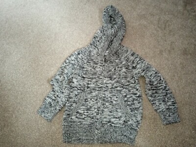 BABY GAP ZIP HOODIE Strickjacke Alter 3T schwarz gesprenkelt