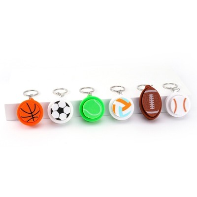 Stylish 3D Printed Sports Round Keychains for Stress Relief and Daily Carry