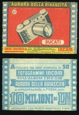 Microcamera DUCATI SOGNO Prima pubblicità figurina 37[Aurora della rinascita '46