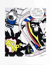 ROY LICHTENSTEIN Okay, Hot-Shot! 14" x 11" Poster 1988 Pop Art