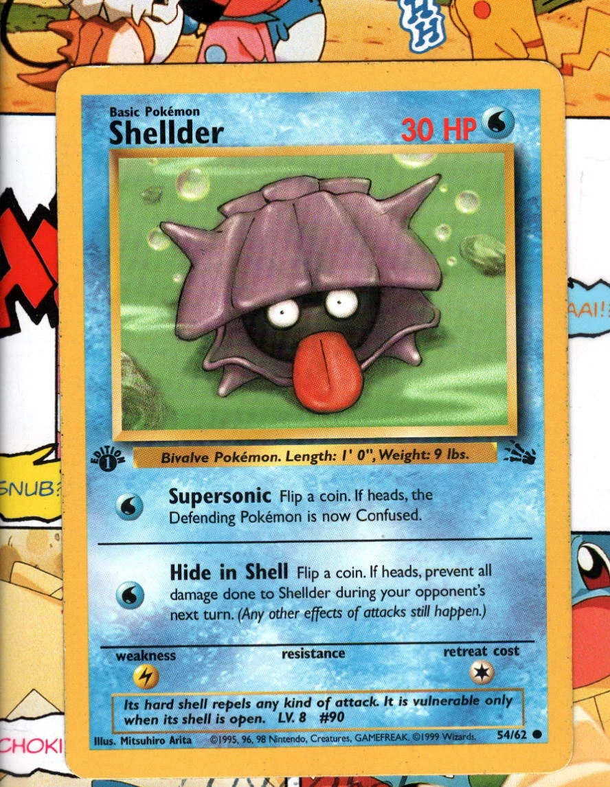 Pokemon - Shellder (54) - Fossil - 1st Edition : Toys