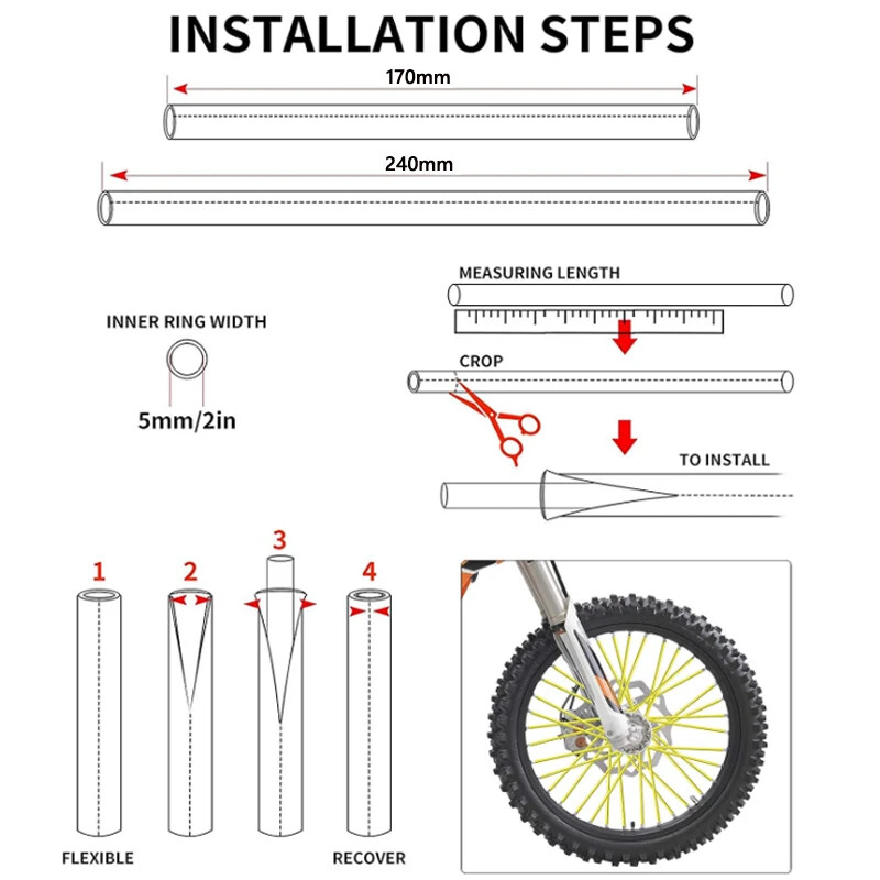 72 Copriraggi Per Moto - Verde, Per Ruote Da 19 A 21 Pollici, Spessore 3.5-5mm, Set Completo