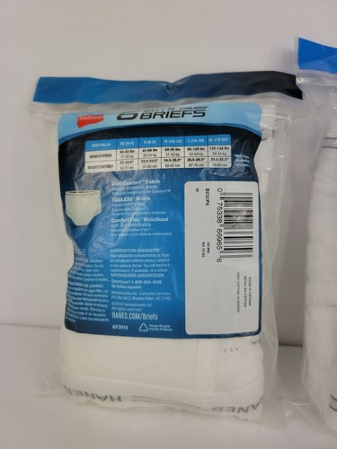 Hanes Boys Comfort Soft White Tagless Briefs 18 pair M 10-12 (3 pkg of 6 prs) - Picture 6 of 9