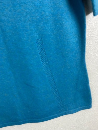 Nordstrom Stretch Blue Cashmere Short Sleeve Sweater Women size Medium Cozy Soft - Picture 8 of 14