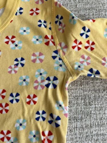 Hanna Andersson Yellow Floral Multi Organic Cotton Pajama Top Short Sleeve Sz 12 - Picture 2 of 6