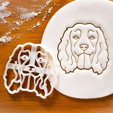 Working Cocker Spaniel Face Cookie Cutter - dog portrait treats animal shelter