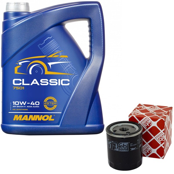 MotoröL Set 10W-40 5 Liter + ÖLfilter FüR Citroen C4 Fiat Scudo Lancia Peugeot-image
