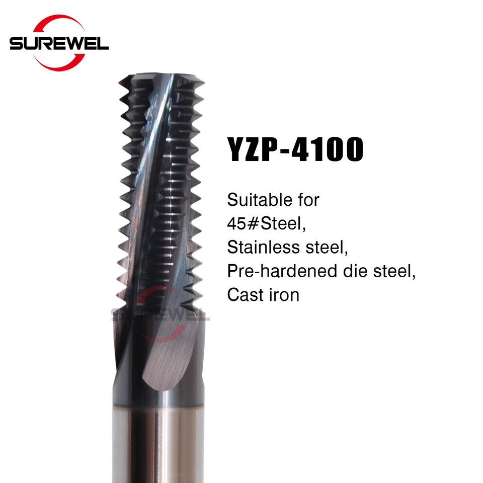  Carbide Thread End Mill Milling Cutter M3 M5 M6 M8 M10 Treading Tools for Steel - Image 2 of 4