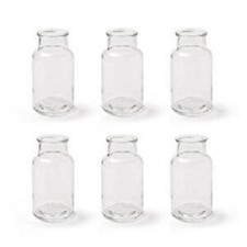 6er Set kleine Vasen je 14cm  aus Glas Hochzeit Geburtstag Feiern Flaschen Deko