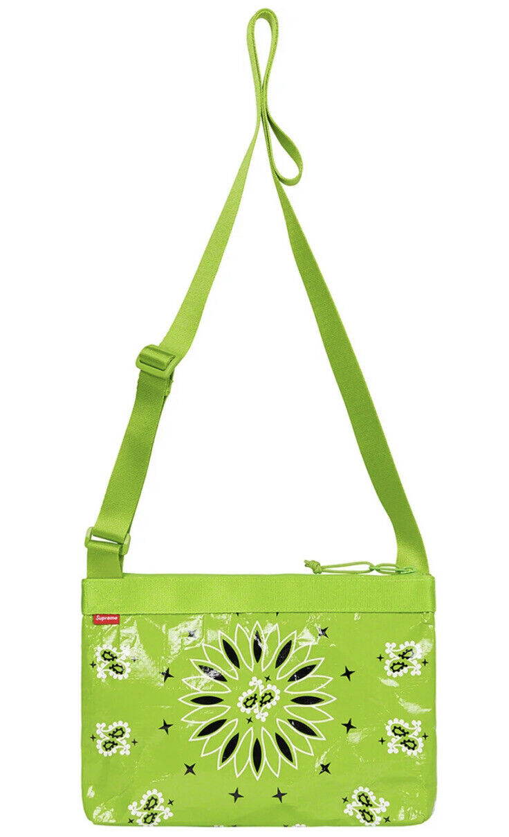 Supreme Bandana Tarp Side Bag Bright Green OS SS21 Week 8