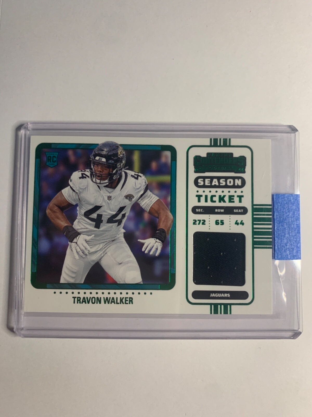 2022 Panini Contenders Travon Walker Patch Green Parallel RC Variation
