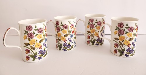 Roy Kirkham Floret Set / 4 Tee Kaffeetassen Tassen Floral Chintz Bone China England - Bild 8 von 11