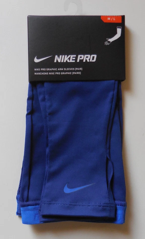 Nike Pro Graphic Arm Sleeves Women Game Royal/LT Photo Blue/White M/L - Image 2 of 4