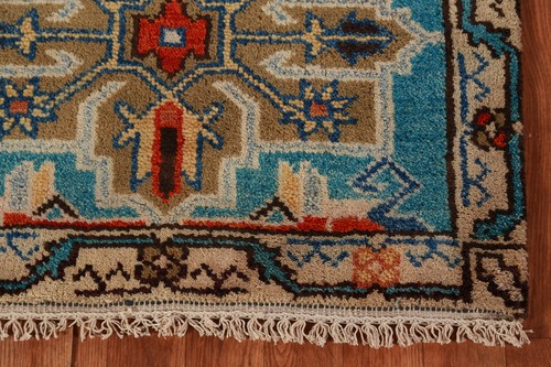 Auténtica alfombra kazaja hecha a mano diseño tradicional lana artesanía 3x8 pies - Imagen 5 de 16