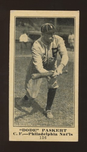 'Dode' Paskert #136 1916 M101 4 Sporting News card