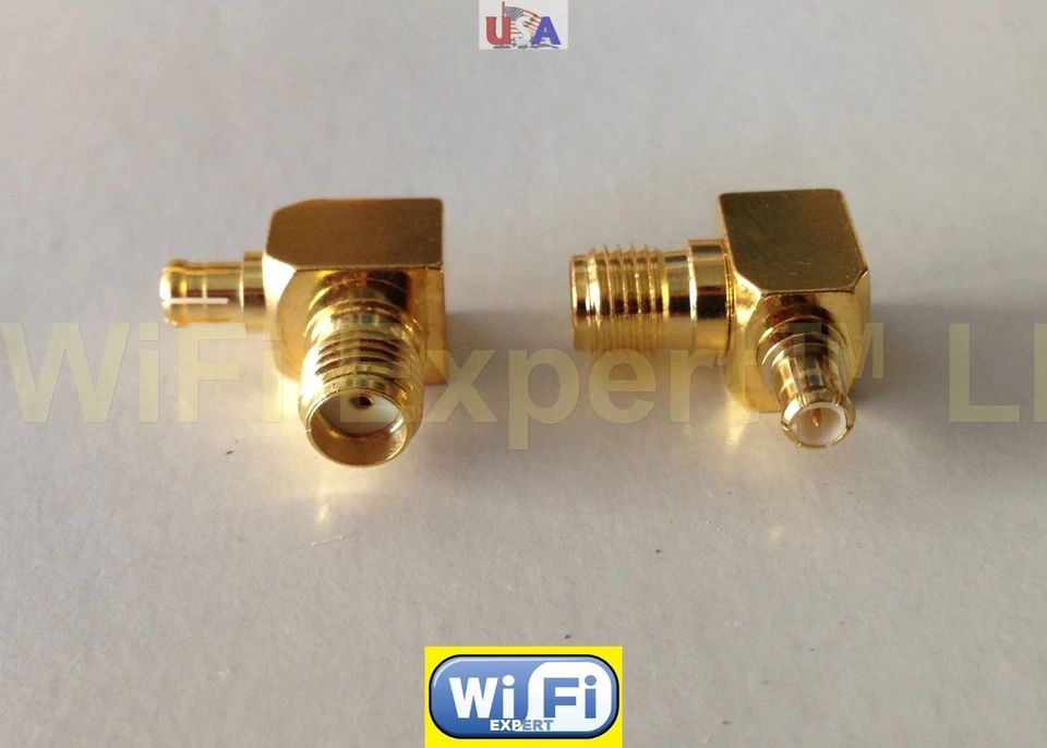 1x RF Right Angle Male MCX to Female SMA Gold Plated Adapter ships from USA - Image 2 of 4