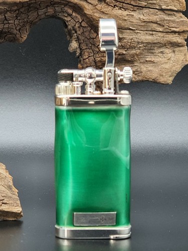 Sillem´s ITT IM Corona Old Boy green enamel 925 Sterling-Silver Pipe Lighter - Picture 3 of 12
