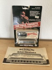 Vintage Diatronic Harmonica Hohner Marine Band HH 1896 BL Key C w/Hardcase Book