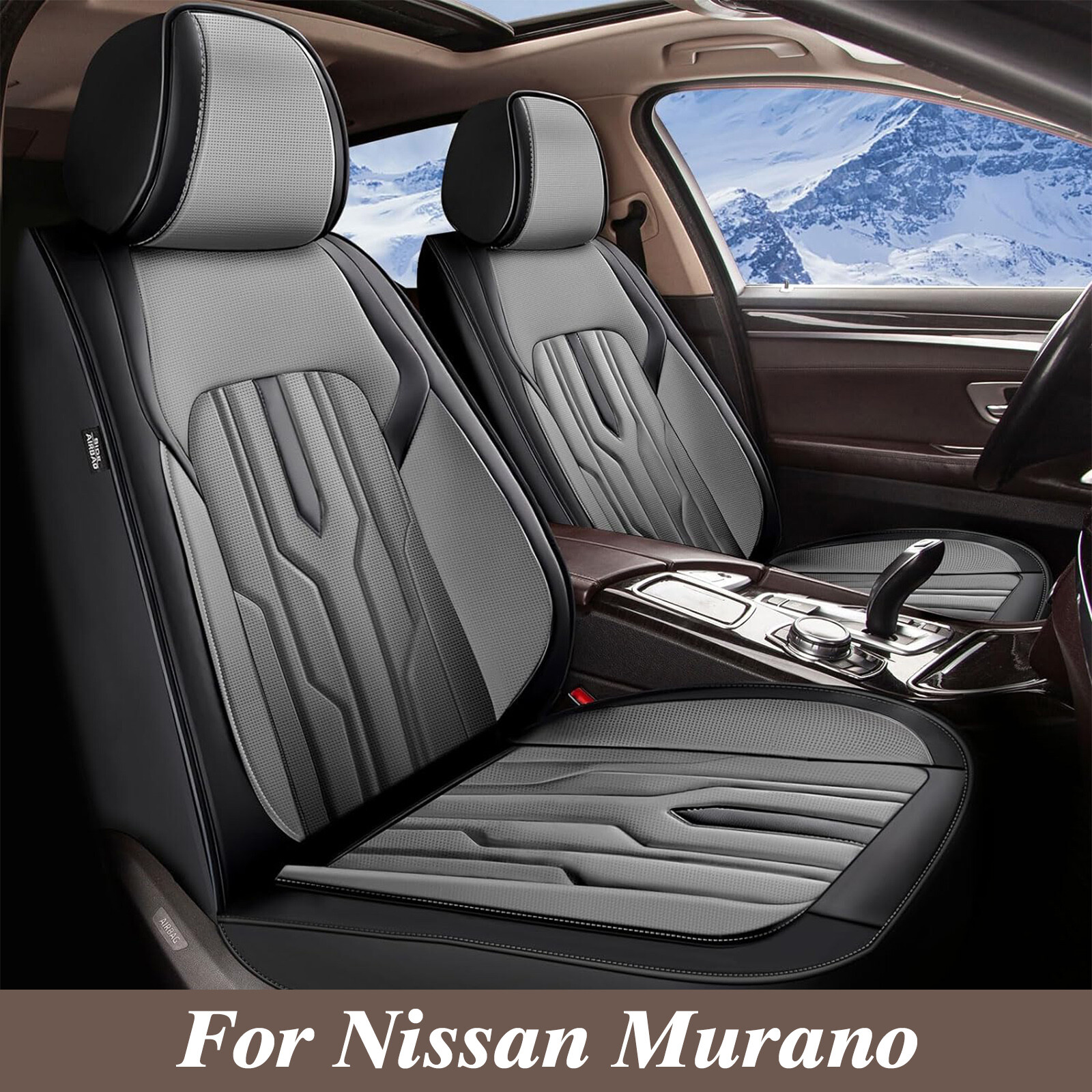 Car Front&Rear 5-Seat Covers Cushion Pad PU Leather For Nissan Murano 2011-2024