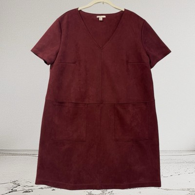 Cato Est 1946 Faux Suede Shift Dress Women s XL Soft Stretch Casual Party Career