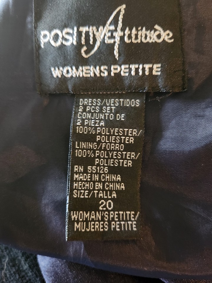 EUC Positive Attitude Navy Blue Kneelength Dress Size 20 Petite eBay