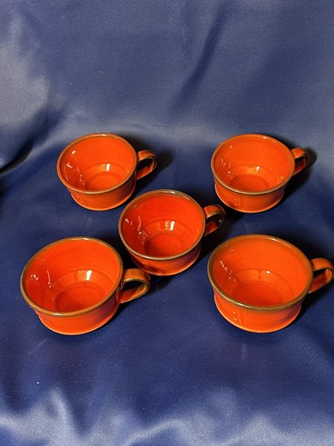 Vintage Metlox Poppytrail Red Rooster Set Of 4 6” Bowls And 5 Cups - Picture 5 of 8