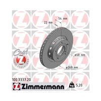 Zimmermann 100.3337.20 Bremsscheibe Hinterachse FüR Vag