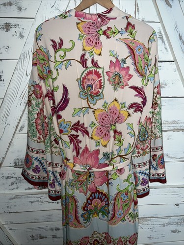 NWT Zara Floral Kimono Robe Wide Sleeves Lined in Satin Fabric Tie Sash XXL - Picture 10 of 10