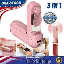 Mini Hand-held Fan Portable Folding Desk Fan Cooler Cooling USB Rechargeable Fan