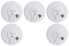 Image of x5 Kidde DY29RB Smoke Alarm 9V Optical Hush Feature Battery Powered Working UK
