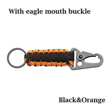 Outdoor Paracord Keychain with Carabiner Military Braided Lanyard Hook Clip for
