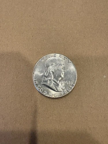 1963 SILVER FRANKLIN HALF DOLLAR AU - BEAUTIFUL DETAILS