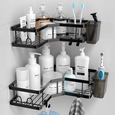 Corner Shower Caddy, 2 Pack Adhesive Shower Corner Organizer Shelves, No Dril...