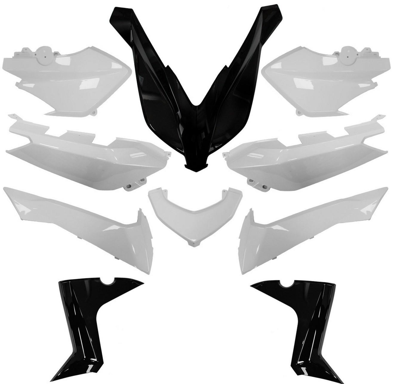 Kit carrosserie 10 pièces blanc pour maxiscooter de compétition