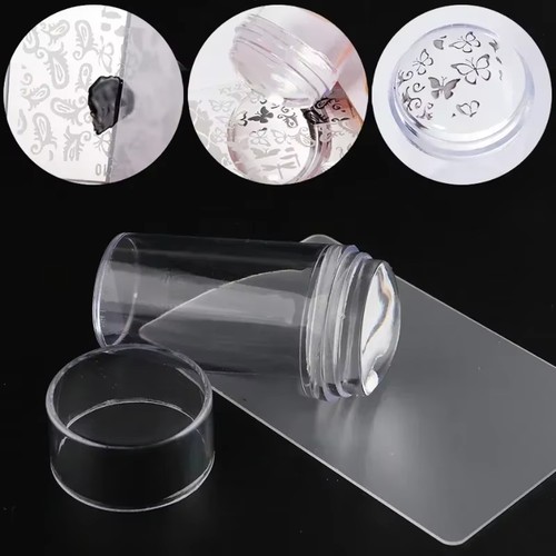 Silikon Kopf Nagel Stempel Set mit Schaber French Nail Art Schablone DIY Werkzeug Posten - Bild 3 von 9