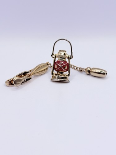 Vintage Hickok "Barn Lantern" tie chain clasp 1950’s MCM Gold Plated Man Gift