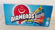 Airheads Candy Bars Theater Box, Assorted Flavors, 6 Count, BB:12/25