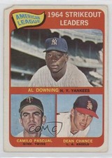 1965 Topps League Leaders Al Downing Camilo Pascual Dean Chance #11 14tz